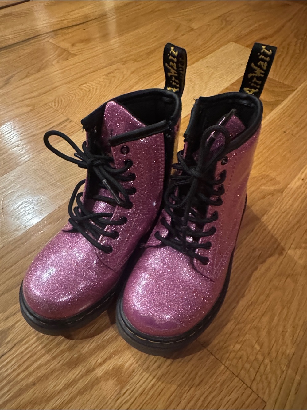 Dr. Martens Kids Glitter Lace-Up Boots - Purple
